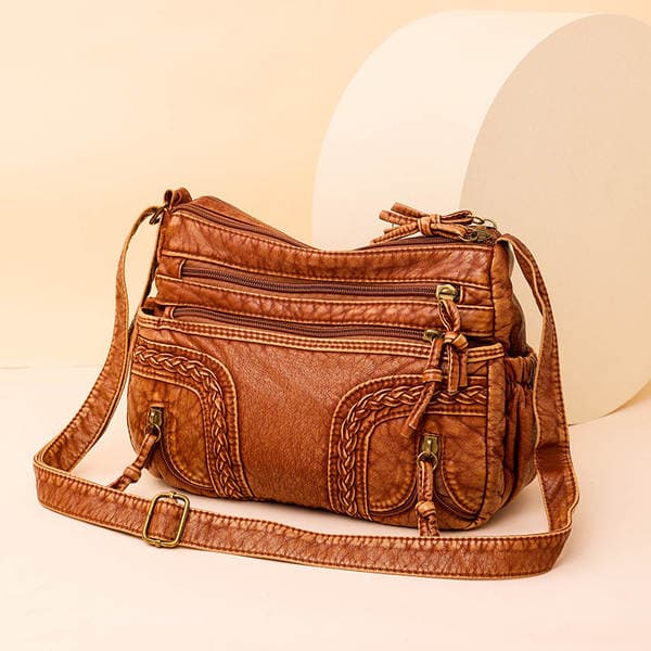 2023 New Cross-Border Genuine Leather Texture Woven Shoulder & Crossbody Bag For Women, Fashion Versatile Large Capacity Mom Bag