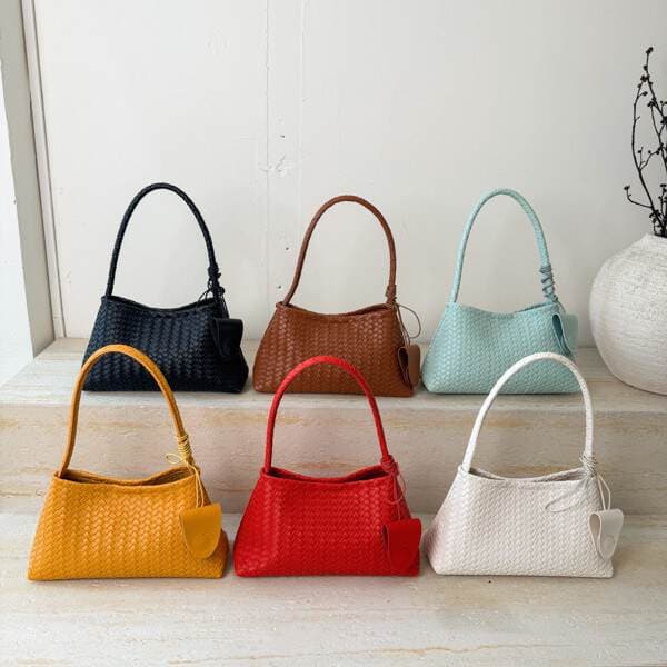 Korean French Style Niche Woven Underarm Bag, Elegant Retro Shoulder Bag, Fashionable Baguette Handbag