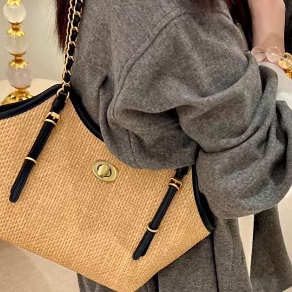 Large Capacity Hand-Woven Tote Bag For Women 2026 New Arrival Luxury Niche High-End Commuter Shoulder Bag