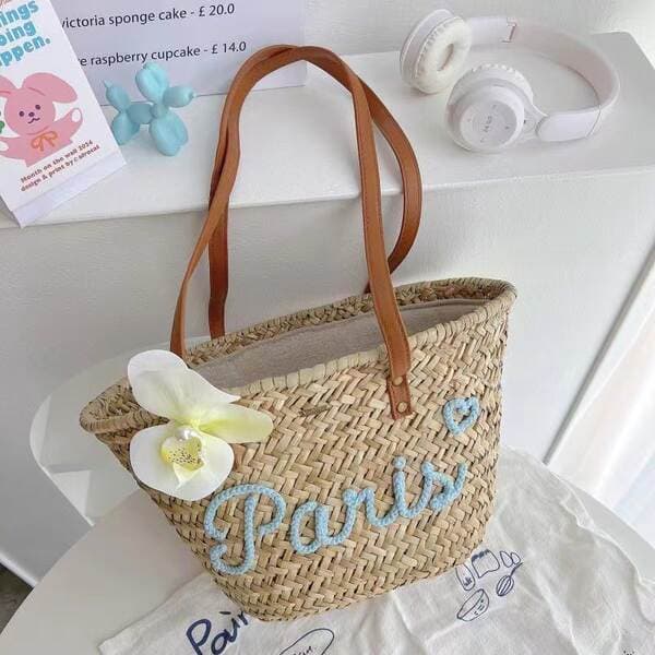 2026 Cross-Border New Straw Woven Bag For Women Trendy Tote Handbag Beach Vacation Bag Bridesmaid Bag