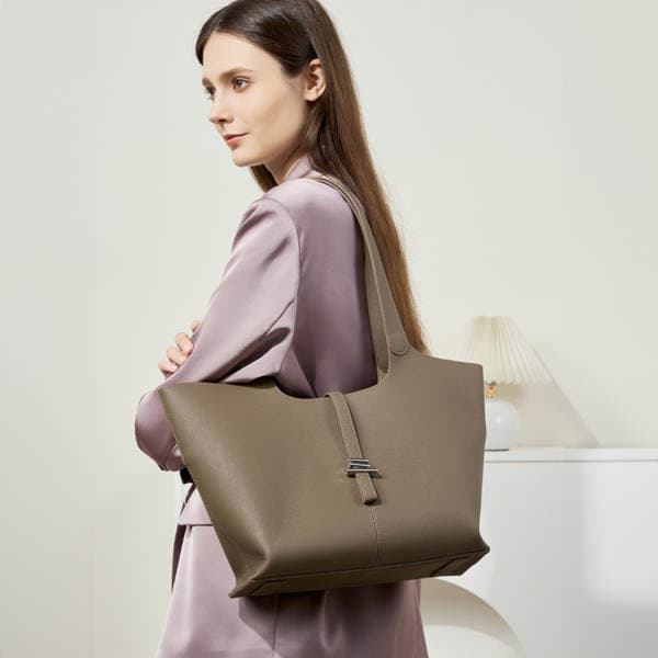 2026 Spring/Summer New Top Grain Cowhide Bell Tote Bag For Women, Large Capacity Commuter Handbag & Shoulder Bag, Genuine Leather