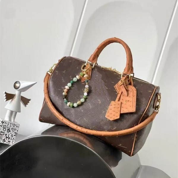 New Genuine Leather Pillow Cherry Unisex Handbag Travel Bag Shopping Bag Shoulder Bag 30 Boston Handbag