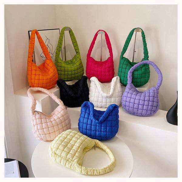 Cloud Bag Pleated Nylon Ins Style 2025 New Casual Lightweight Large Capacity Dumpling Bag Shoulder Bag For Commuting