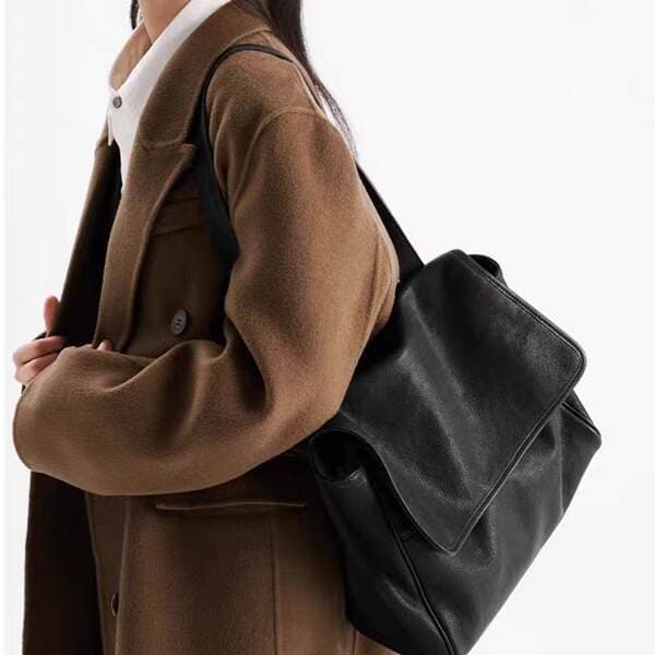 Original Flap Messenger Bag For Women - Vintage Versatile Commuter Large Capacity Top Grain Vegetable Tanned Cowhide Crossbody Casual Bag