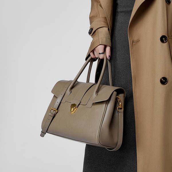 Vintage Genuine Leather Tote Bag New Cross-Border Vegetable-Tanned Cowhide Large Capacity Briefcase For Women Business Travel And Commuting