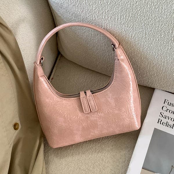 Niche Fashion Glossy Texture Handbag For Women 2025 New Arrival Banquet Small Square Bag Simple Commuter Underarm Bag