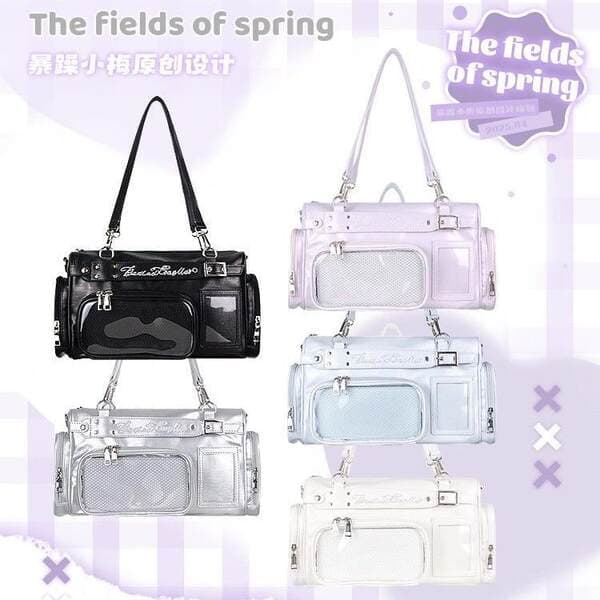 Transparent Boston Bag For Light-Up Boards & Ita Bag, Niche Versatile Handheld Shoulder Bag 【Xiaochun Town】 Hidden Compartment Structure