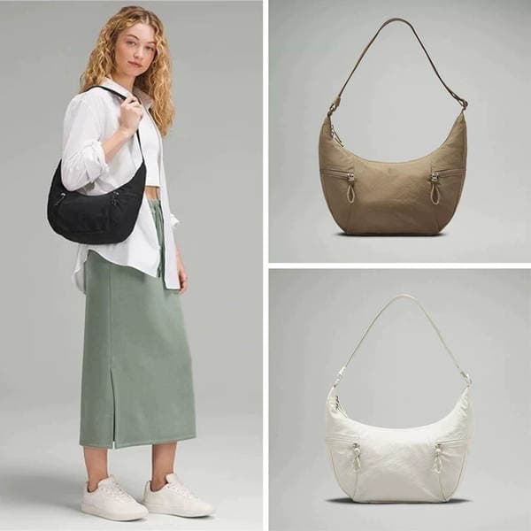 Lulu Croissant Bag 2026 Women's Crossbody Bag 6L/13L Large Capacity Shoulder Crescent Underarm Bag Trendy Crossbody