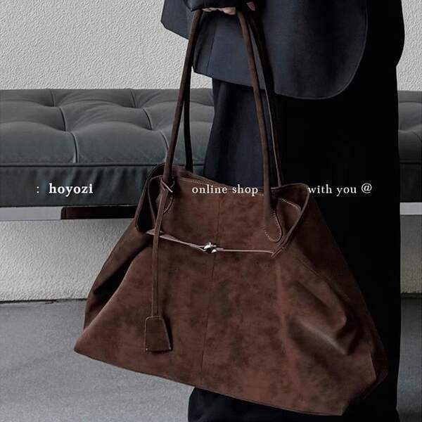 High-Texture Tote Bag For Women Autumn/Winter 2024 New Suede Large Capacity Commuter Handbag Shoulder Travel Bag