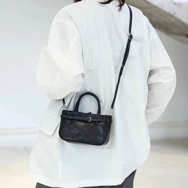 Japan & Korea Version Genuine Leather Women's Handbag Vegetable Tanned Cowhide Tote Bag Spring/Summer New Fashion Simple Shoulder Crossbody Bag