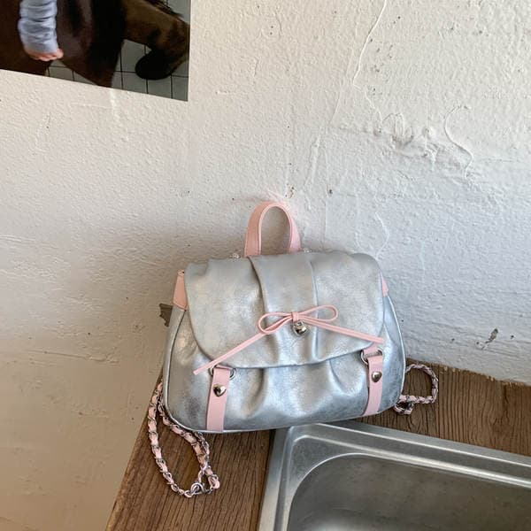 Pink Cloud Bag Sweet Cool Cute Girl Student Casual Shoulder Underarm Bag Fashion Bow Ruffle Crossbody Bag