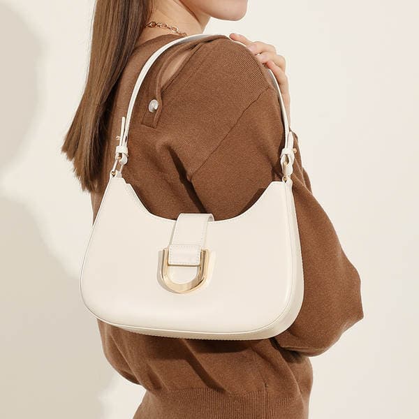 Niche Design Premium Cowhide Baguette Bag For Women, 2026 Fashion Minimalist Versatile Shoulder And Crossbody Bag