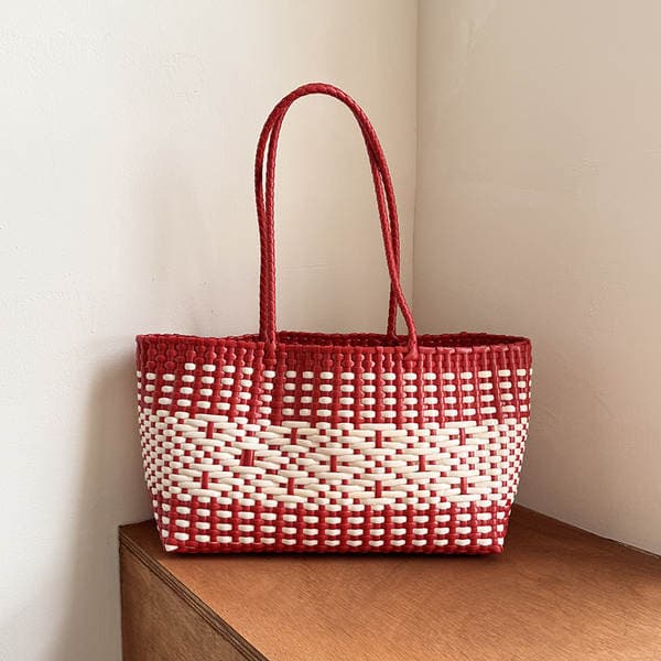 New Woven Beach Bag For Vacation, Versatile Tote Bag, Lazy Style Basket Bag, Women's Shoulder Bag