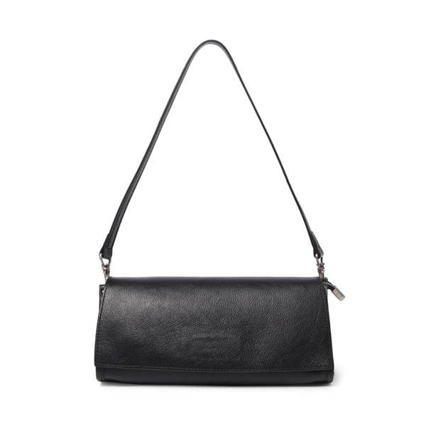 Retro Vegetable-Tanned Top Grain Cowhide Underarm Bag For Women, Simple Genuine Leather Baguette Handbag Shoulder Crossbody Small Square Bag