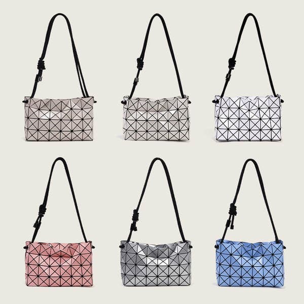 Zhaisanyisheng Tofu Bag 2024 New Geometric Diamond Quilted Drawstring Bag Fashion Simple Shoulder Crossbody Handbag