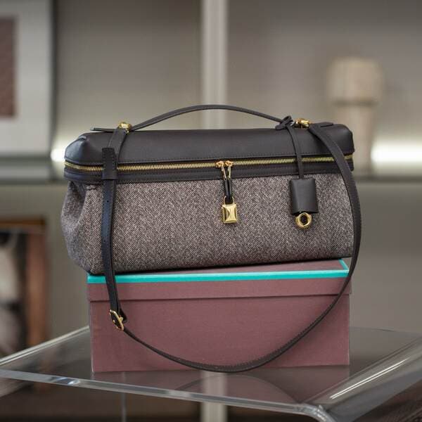 New LP33 Clutch Bag Evening Makeup Bag Genuine Grained Top Layer Cowhide Leather Shoulder Crossbody Bag for Women
