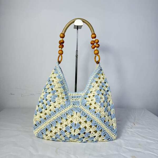 Summer Straw Woven Bag For Women - Hollow Out Beach Tote Shoulder Bag, Woven Market Basket Bag For Seaside Vacation
