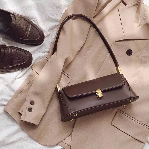 Niche Baguette Bag For Women, New Export Soft Leather Trendy Underarm Bag, Winter French Style Shoulder Bag
