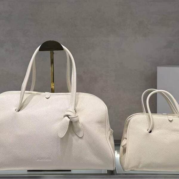 Jacquemus French Luxury Commuter Lychee Grain Boston Bag 2025 Spring/Summer New Versatile Women's Handbag