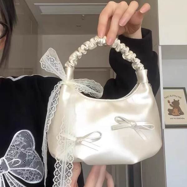 Niche Designer Bow Bag 2025 New French Style Cloud Handbag Luxury Shoulder And Crossbody Bag For Women
