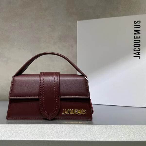 2024 New Jacquemus Premium Genuine Leather Shoulder Crossbody Handbag Small Square Bag Versatile Fashion