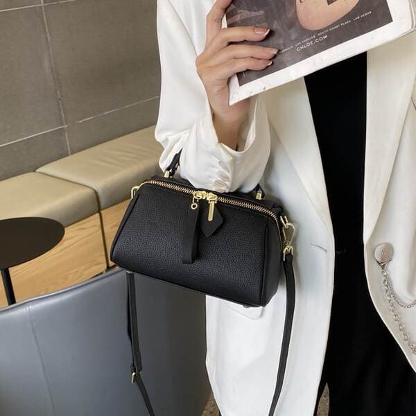 Genuine Leather Elegant Women's Bag 2025 New Retro Simple Classic Boston Handbag Cowhide Crossbody Shoulder Bag