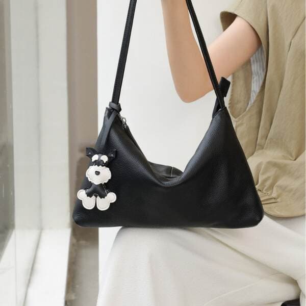 Casual Soft Leather Large Capacity Women's Bag 2025 New Simple Crossbody Commuter Bag Versatile Shoulder Tote Bag