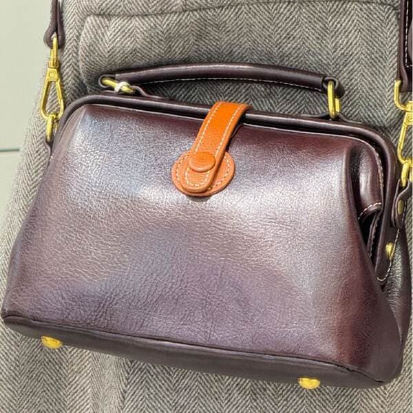 Top Grain Cowhide Leather 2024 New Handcrafted Doctor Bag For Women, Niche Crossbody Genuine Leather Bag, Practical And Versatile For Commuting