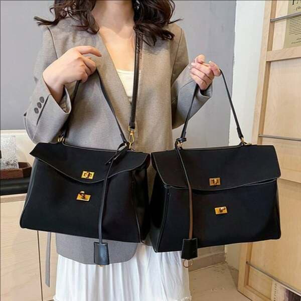 Business Commuter Women's Handbag New Frosted Leather Tote Bag Unisex Large Handbag Shoulder And Crossbody Bag