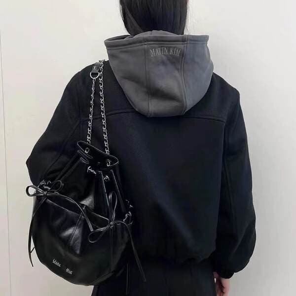 Korean Niche Matin Bow Chain Backpack Sweet Cool Style Handbag for Women MK Bag
