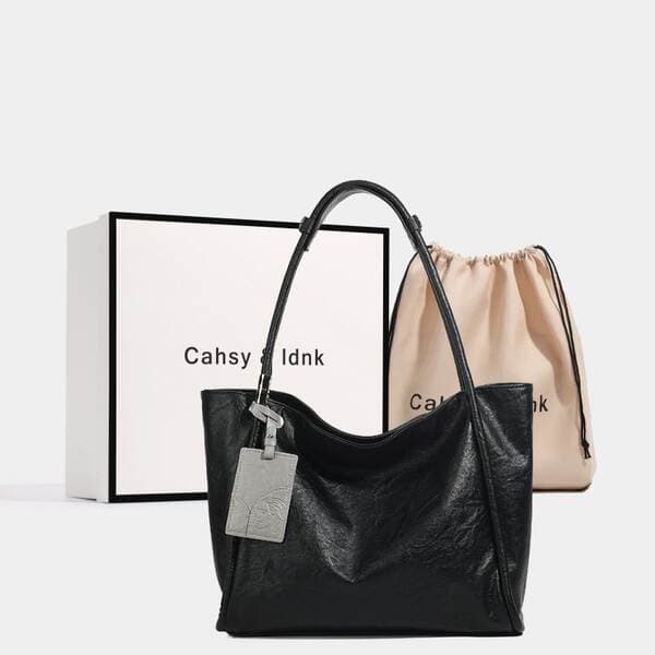 Niche Design Genuine Leather Texture Large Capacity Tote Bag For Women 2026 New Autumn Commuter Shoulder Bag Underarm Bag