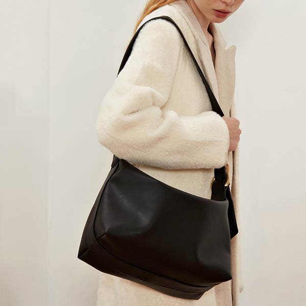 2026 Spring Commuter Bag Soft Genuine Leather Niche Crossbody Bag Cowhide Tote Bag For Women Large Capacity Shoulder Bag