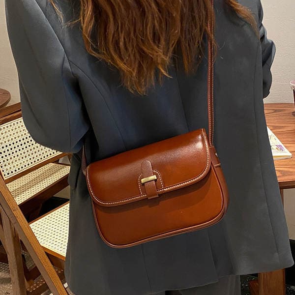 Genuine Leather Women's Crossbody Bag 2025 New Cowhide Small Square Bag High-End Texture Large Capacity Commuter Shoulder Bag