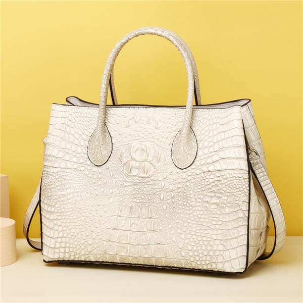 New Genuine Leather Women's Handbag Large Capacity Crocodile Embossed Garden Bag Banquet Bag Fashion Business Trendy Messenger Bag