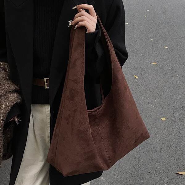 Women's Suede Tote Bag 2024 New Autumn/Winter Large Capacity Frosted Leather Shoulder Bag High-End Texture Commuter Bag