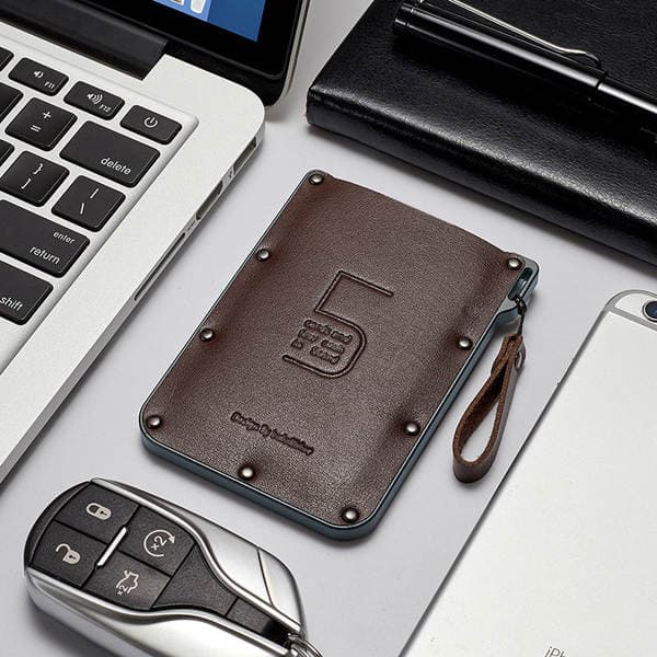 5-Card Slim Ultra-Thin Cowhide Leather Wallet for Men and Women, Premium Pull-Out Bank & Credit Card Holder with RFID Blocking