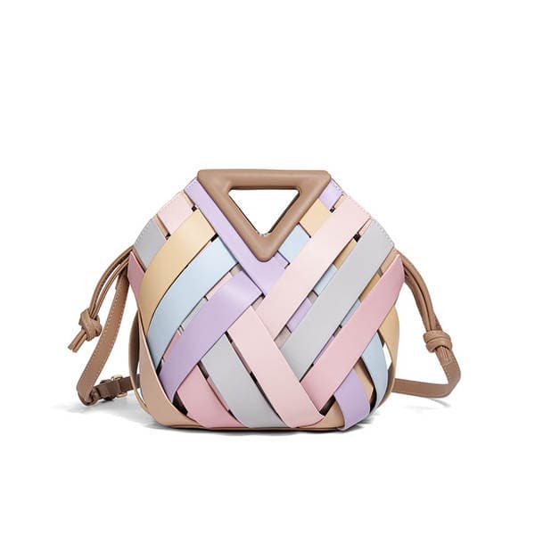 Y Cross-Border Special Large Capacity Handbag Triangle Bag 2025 New Arrival Clutch Bag Diamond Weave Evening Bag