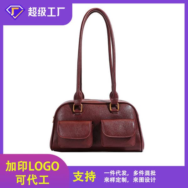 Women's Bowling Bag Autumn/Winter Retro Korean Style Heo Yoon-Jin Same Style High-End Niche Design Underarm Shoulder Bag
