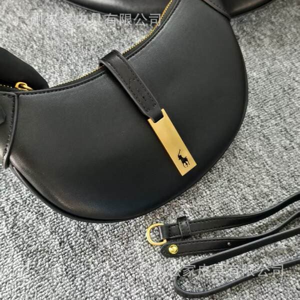 Cross-Border Ralph Polo Krystal Jung Style Retro Croissant Bag Large Capacity Cowhide Shoulder Underarm Saddle Crossbody Bag