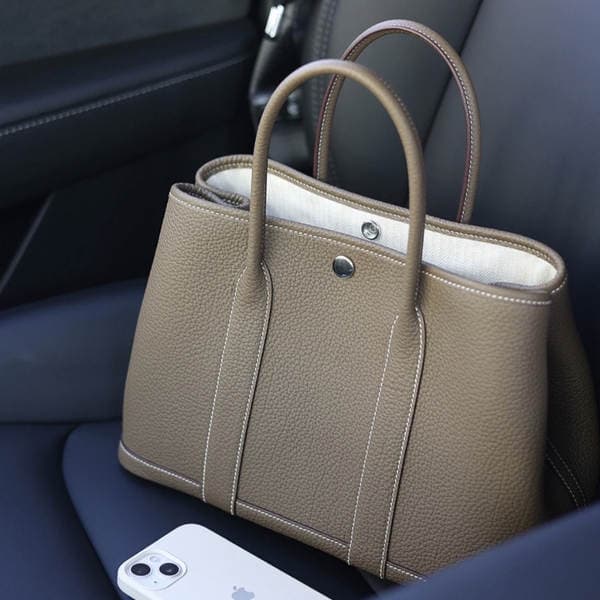2024 Spring/Summer New Litchi Grain Cowhide Garden Bag Large Capacity Tote Bag Genuine Leather Women's Handbag Commuter Bag
