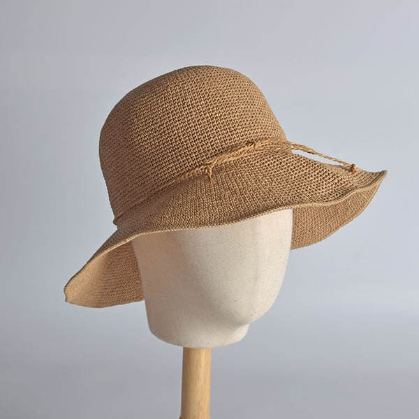 Women's Extra Fine Raffia Straw Hat - Korean Style Versatile Summer Vacation Sun Hat, Handmade Woven Bucket Hat