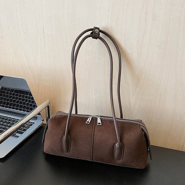 Women's 2025 Autumn/Winter New Suede Long Handle Underarm Baguette Bag Niche Versatile Retro Shoulder Commuter Bag