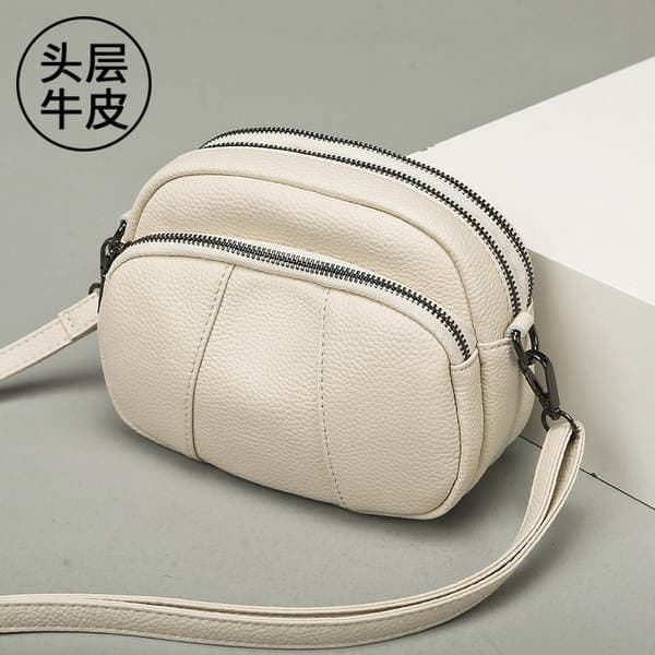 Genuine Cowhide Leather Women's Bag - 3-Layer Small Shoulder Bag 2026 New Fashion Casual Versatile Soft Crossbody Bag