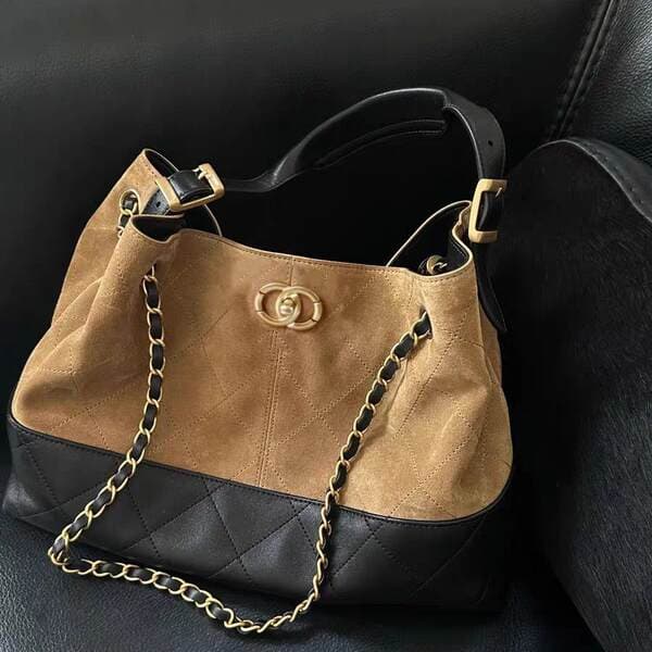 2025 New Suede Brown 25A Tote Bag For Women Chain Hobo Shoulder Bag Large Capacity
