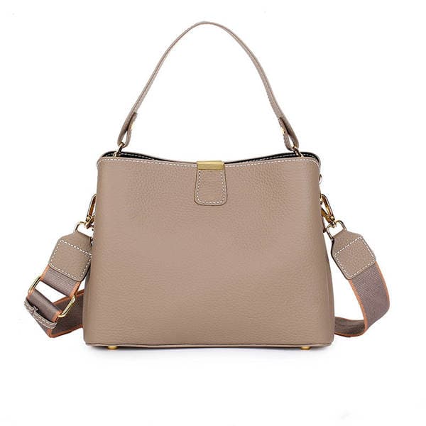 Fashion Cowhide Leather Bag For Women 2025 New Trendy Large Capacity Bucket Bag Versatile Commuter Genuine Leather Shoulder Crossbody Handbag