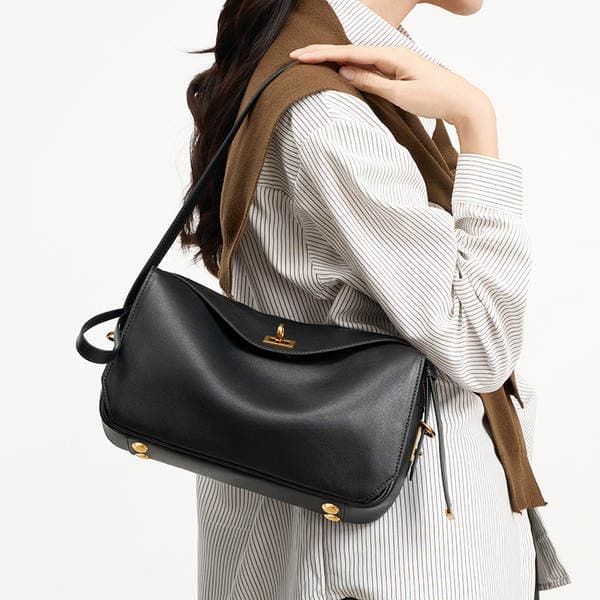 Boston Pillow Bag Luxury Underarm Handbag New Shoulder Bag Genuine Leather Commuter Versatile Large Capacity Crossbody Bag