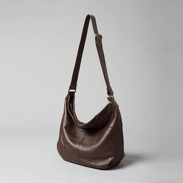 2026 New Top Grain Cowhide Slouchy Large Capacity Hobo Bag Casual Soft Leather Shoulder Crossbody Tote Bag For Women