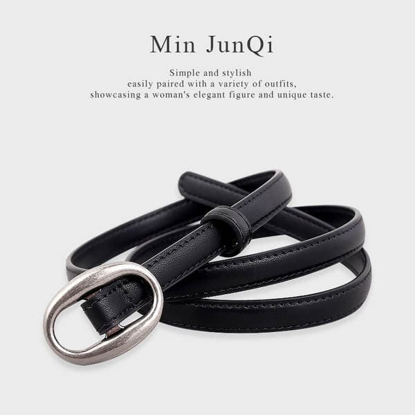 2025 New Genuine Leather Oval Buckle Slim Belt Decorative High-End Vintage Waist Belt For Jeans Women Ready Stock Wholesale