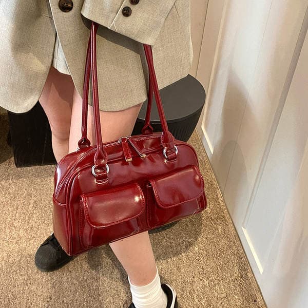Niche Underarm Bag For Women 2024 New Retro Large Capacity Handbag Shoulder Bag High-End Commuter Bowling Bag