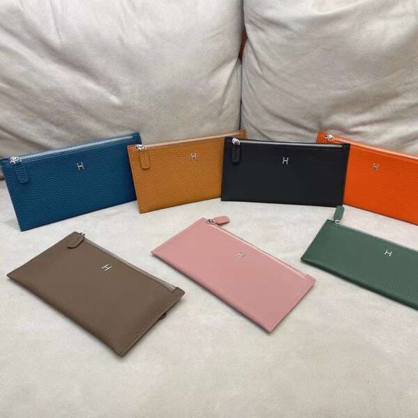 Women's Long H-Letter Genuine Leather Wallet 2023 New Card Holder Integrated Ins Style Summer Ultra-Thin Niche Design